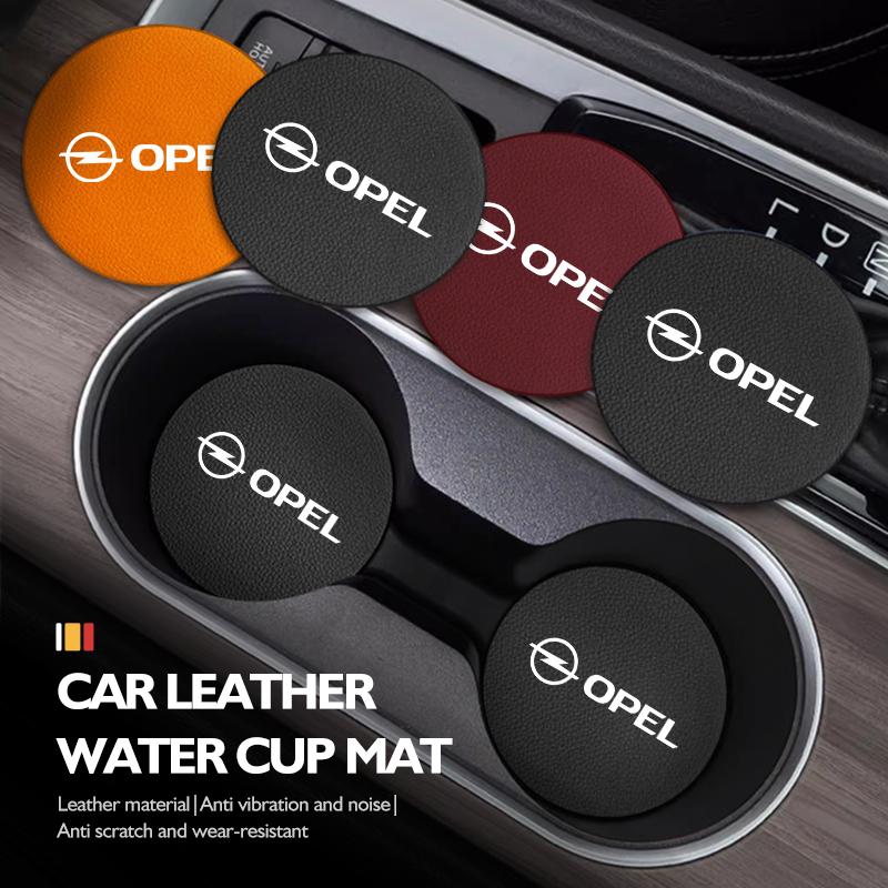 2pcs Suede Car Coaster Water Cup Drink Holder Mat Anti-Slip Pad For Opel Corsa Mokka Astra Cascada Adam Insignia Meriva Vectra