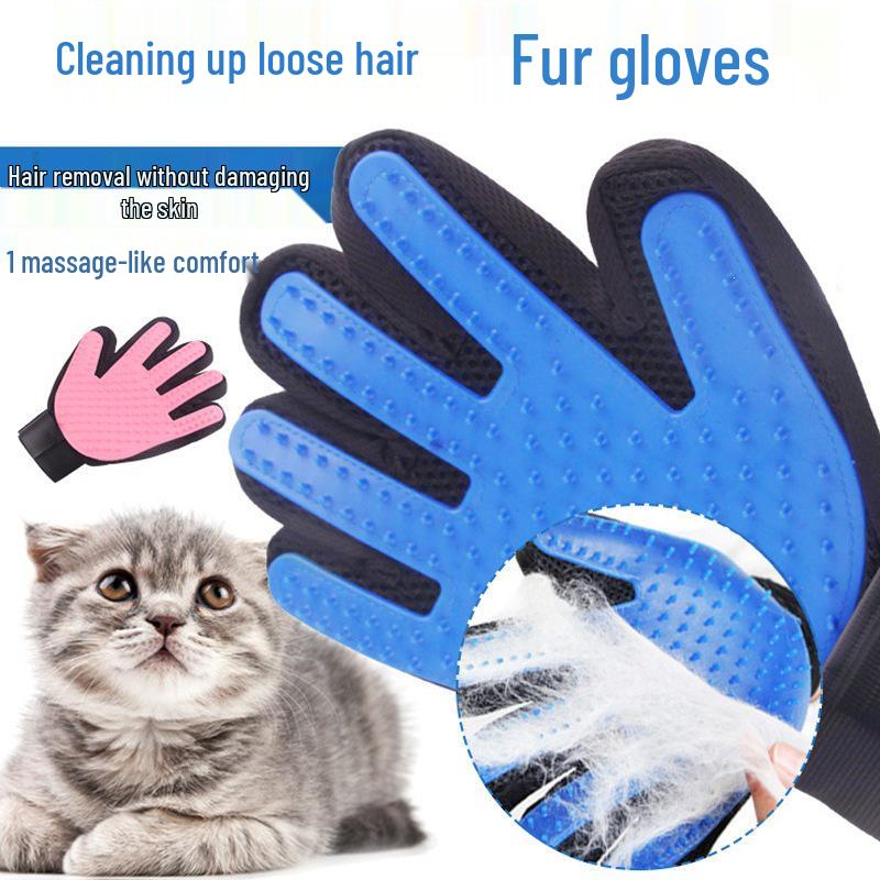 Cross-Border Cat Massage Gloves - Pet Grooming, Cleaning & Hair Removal Silicone Mitts for Cats & Dogs.