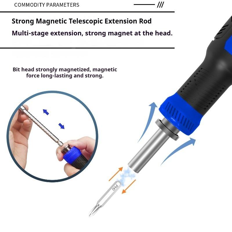 13-in-1 Telescopic Screwdriver Set Multi-function Mini Screwdriver Kit with Phillips Flat Torx Triangle Bits Portable Repair Tool for Home DIY