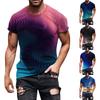 Футболка с короткими рукавами в европейском и американском стиле с круглым вырезом и цветным принтом