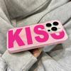 Stylish English Word Kiss Pattern Phone Case For iPhone 17 Pro Max Air 16 15 13 11 12 14 Plus 17E 16E Back Cover Shell Coque