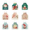 Linen Santa Kitchen Apron Christmas Snowman Unisex Dinner Party Cooking Bib Christmas Tree Apron Cleaning Apron