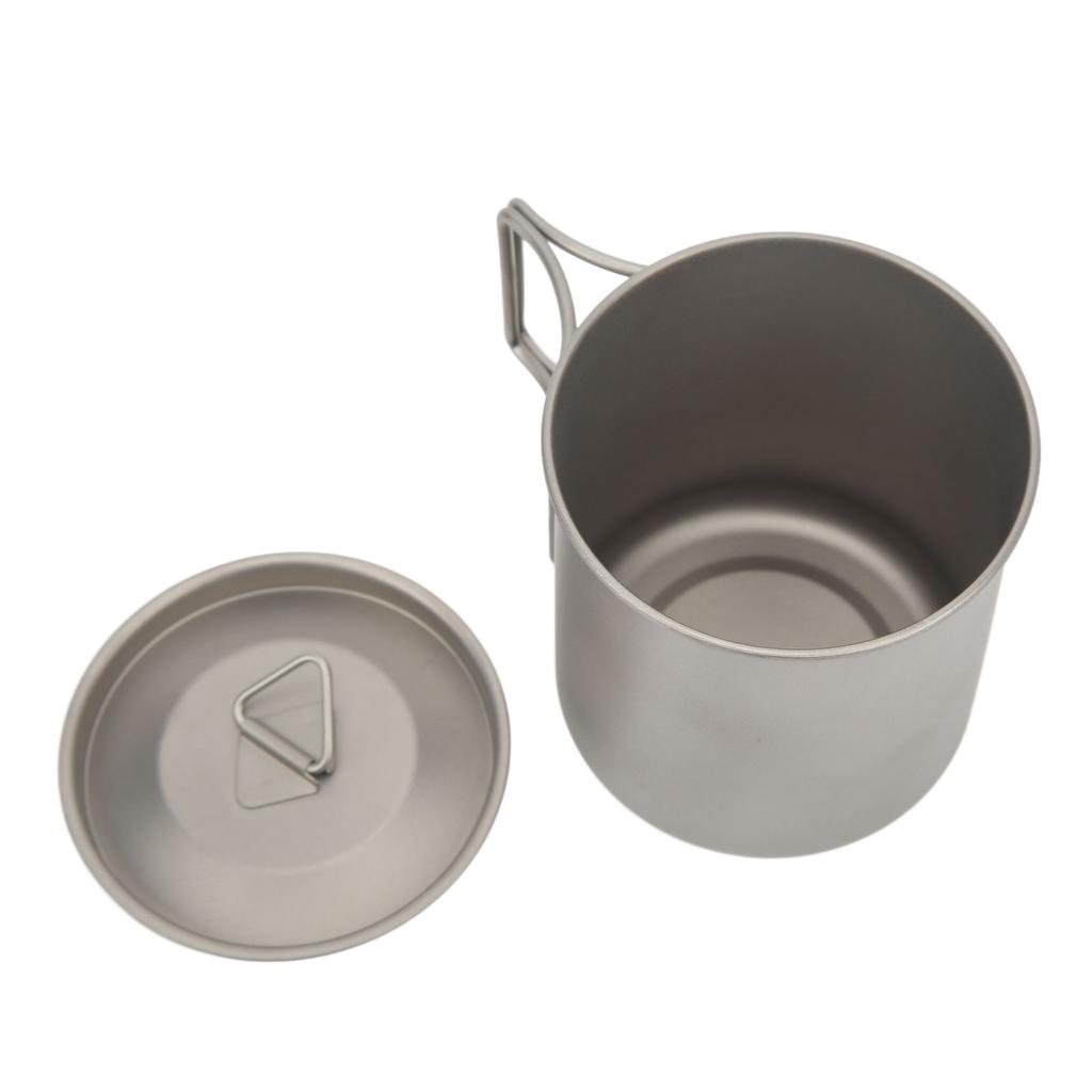 Camping Coffee Mug Foldable Handle Portable Humanized Design Aluminum Alloy Large Capacity Outdoor Cooking Mug