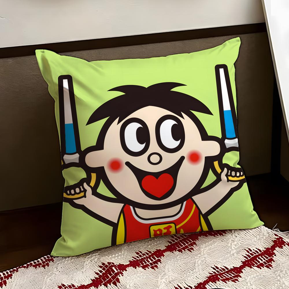 cartoon WWangzai Cushion Cover Reversible Soft Durable Pillow Cover Home Car MultiScene Use for Daily Comfort