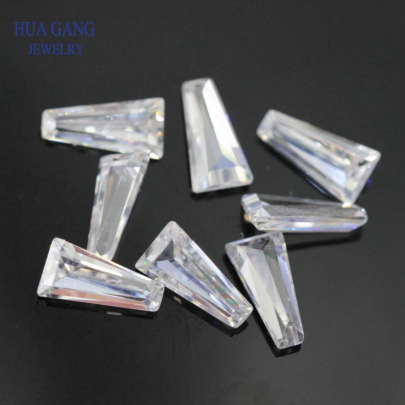 50PCS White CZ Stone Ladder Shape Brilliant Cut Synthetic Gems Cubic Zirconia For Jewelry Size 1.5x1.25x1~8x4x2mm