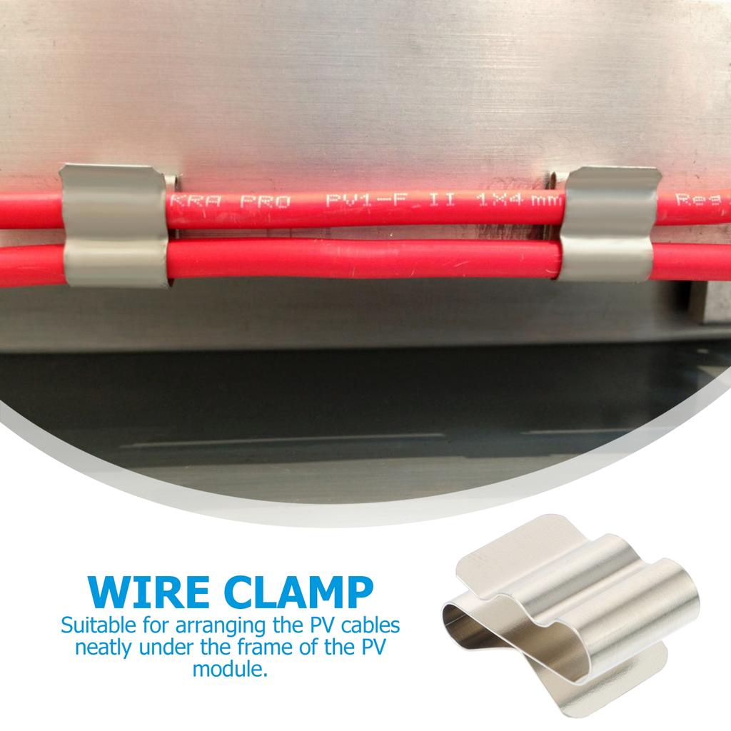 50pcs Stainless Steel Solar Panel Cable Clip Professional PV Cable Clips Wire Fastener Clamp Organizer