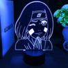Аниме Наруто Нохара Рин 3D светодиодный ночник 7 цветов прикроватная лампа для дома, декора для детской спальни, настольная лампа, рождественские подарки