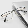 Men's Classic Half-Frame Metal Glasses - Business Elite Series, Degree Compatible