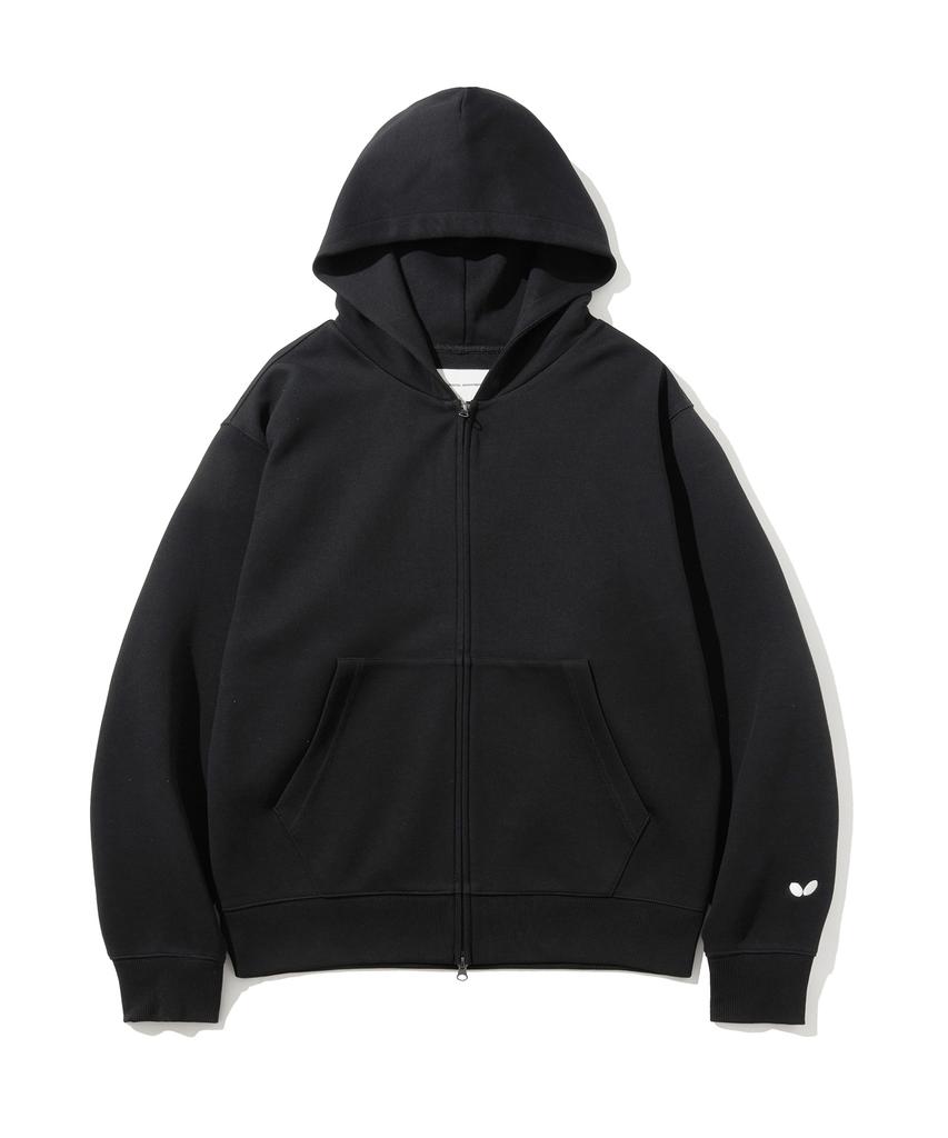 Butterfly Sportswear Оригинальная вышитая эмблема Худи на молнии с двумя бегунками Черный