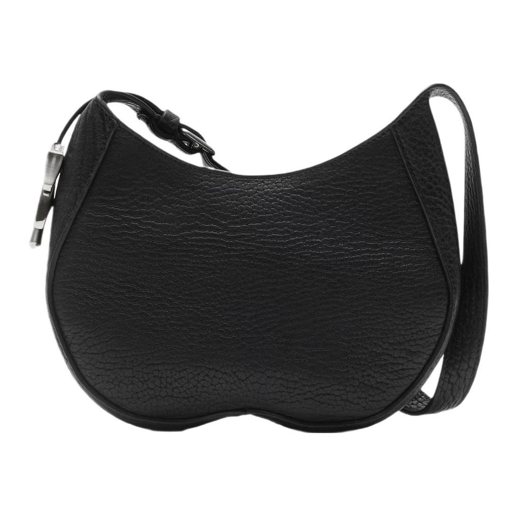 Burberry Solid Color Minimalist Zipper Closure Grain Calfskin Handheld Shoulder Bag Small Women handbags Black 80809551