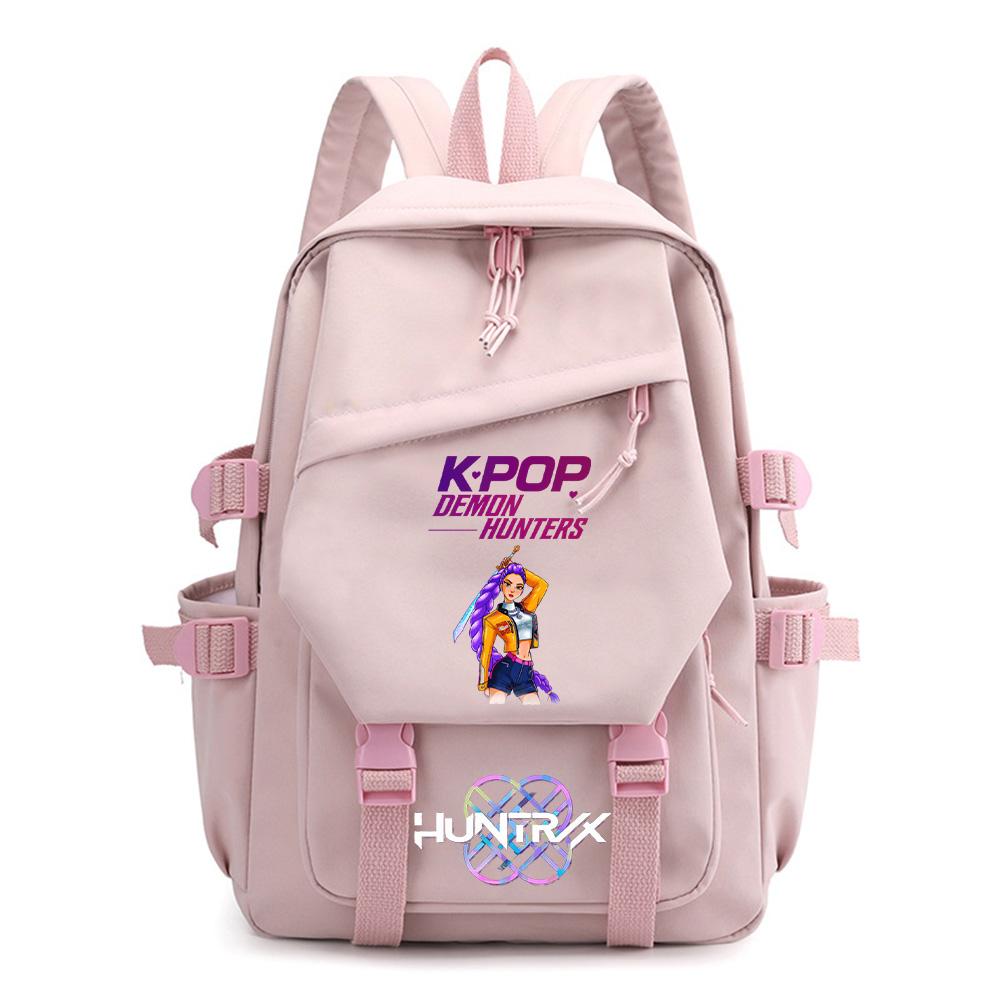 Мультяшный K-pop Рюкзак с принтом «Охотники на демонов» для мальчика-подростка, школьная сумка для девочки, детский студенческий рюкзак для книг, женская дорожная сумка, детский подарок, рюкзак