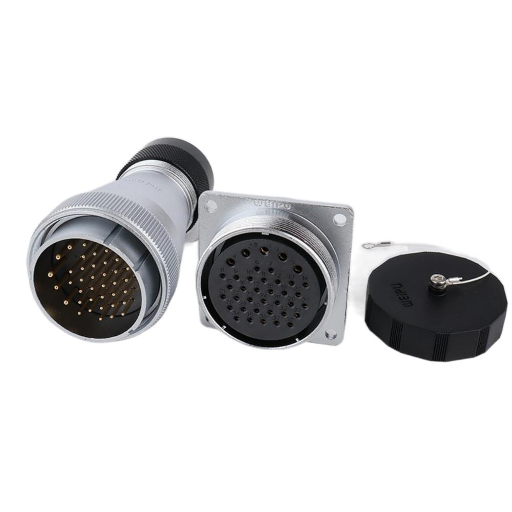 WEIPU WS48 TD+Z M48 Circular Waterproof Bulkhead Connector 5 7 20 27 38 42 Pin AC DC Power Adapter 50A Male Plug Female Socket