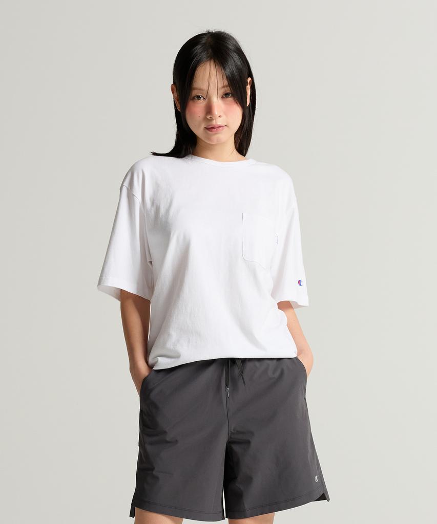 CHAMPION C Logo Uni Pocket Short Sleeve T-Shirt White