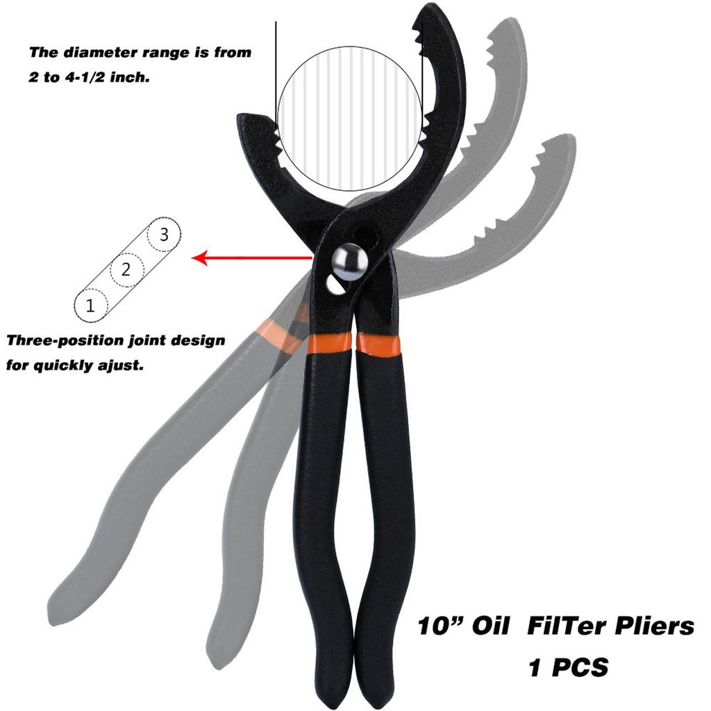 1pc 12 Inch Car Oil Filter Pliers Clamp Type Oil Filter Remove Disassembly Tool Filter 15 ° Bend Grip