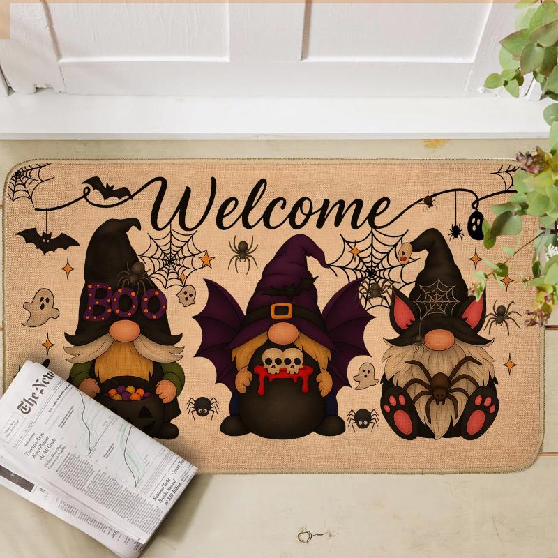VIKAMA Gothic Gnome Outdoor Doormat Indoor Outdoor Entrance Welcome Carpet Porch Patio Floor Mat Halloween Decorations
