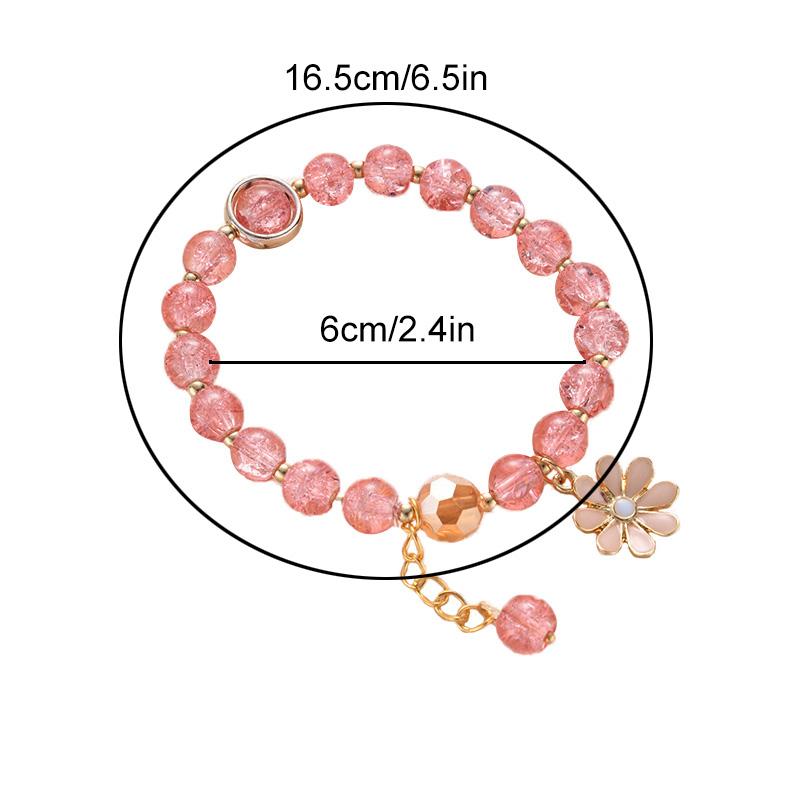 1 шт. Милый модный симпатичный браслет хрустальные бусины цветочные украшения ромашки аксессуары для вечеринок стекло