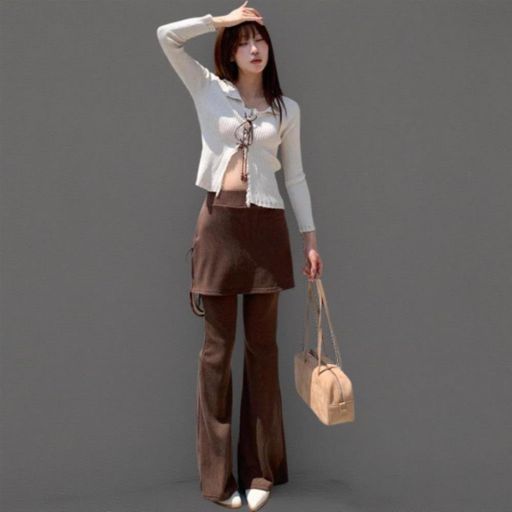 New Arrivals Open Run Women Bootcut Ribbed Wrap Pants