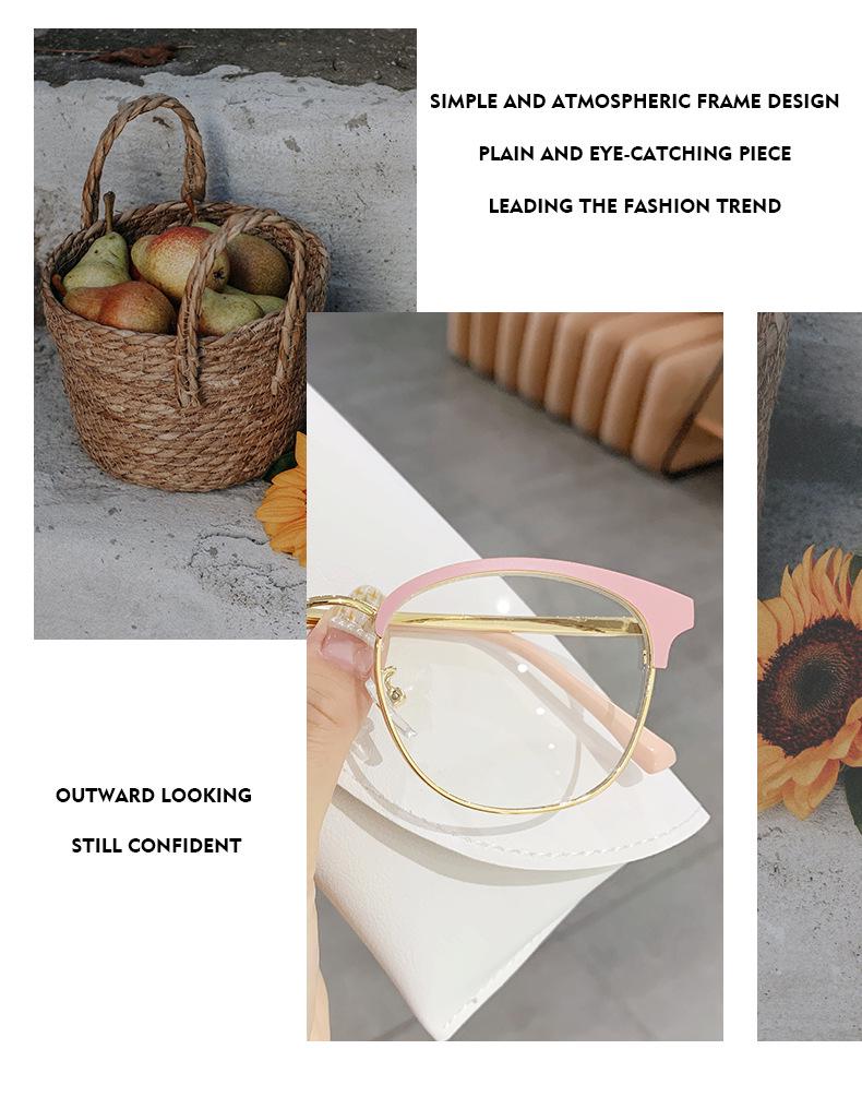 Мужские полуободковые очки для близорукости с защитой от синего света, с металлической оправой, для студентов