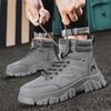Мужская обувь осень-зима, новые ботинки средней высоты на толстой подошве для активного отдыха, нескользящие и износостойкие, повседневные спортивные ботинки Martin с высоким берцем