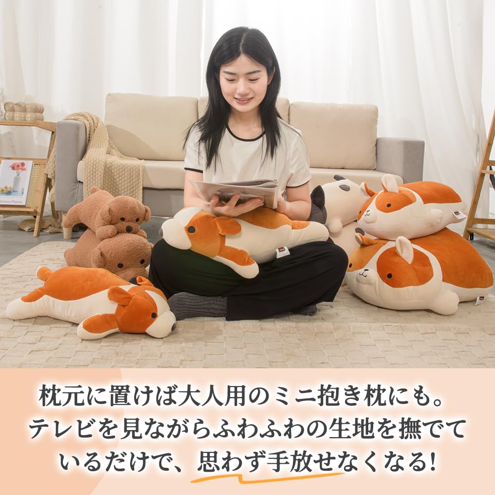 JEMA Gemma Plush Dog Animal French Perfect As a Sleeping 55cm Pillow, Cushion, Cute, Squishy, Fluffy, Soothing, Bulldog, Companion, Gift, Approx.