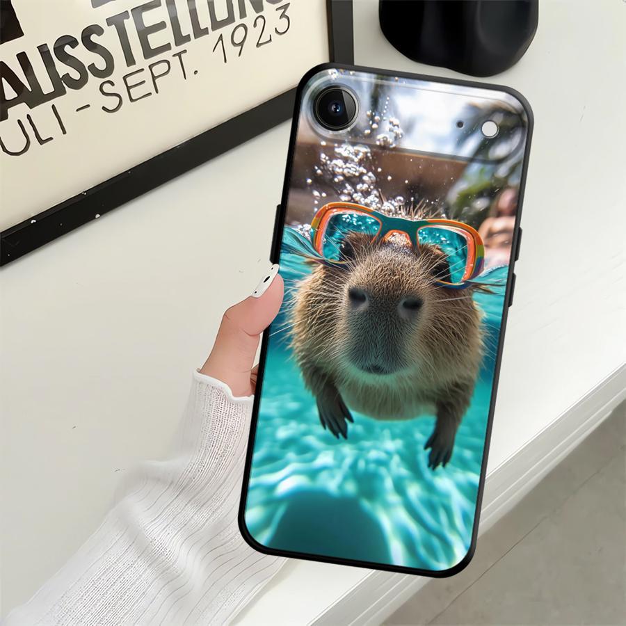 Милый Капибара Мягкий Задний Чехол-Крышка для Телефона для iPhone 12 13 Mini 7 8 17 16 Pro Max X XS XR 15 Plus SE 11 17Air 14