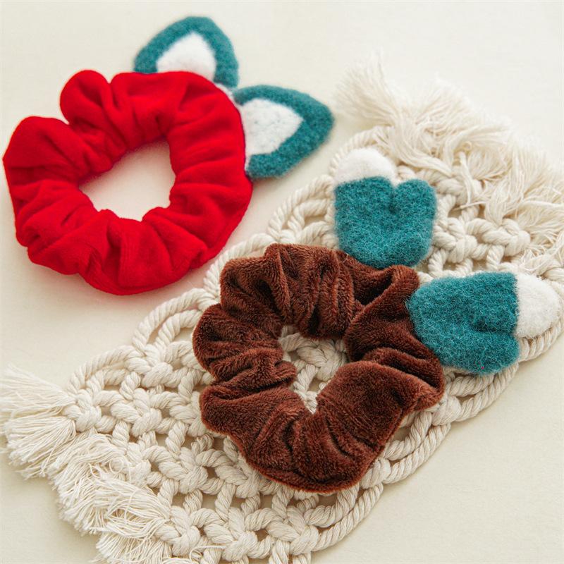 Рождественские милые плюшевые тканевые веревки для волос, модные эластичные резинки для волос, резинки для волос, повязка на голову, кольца для волос, женские аксессуары для волос