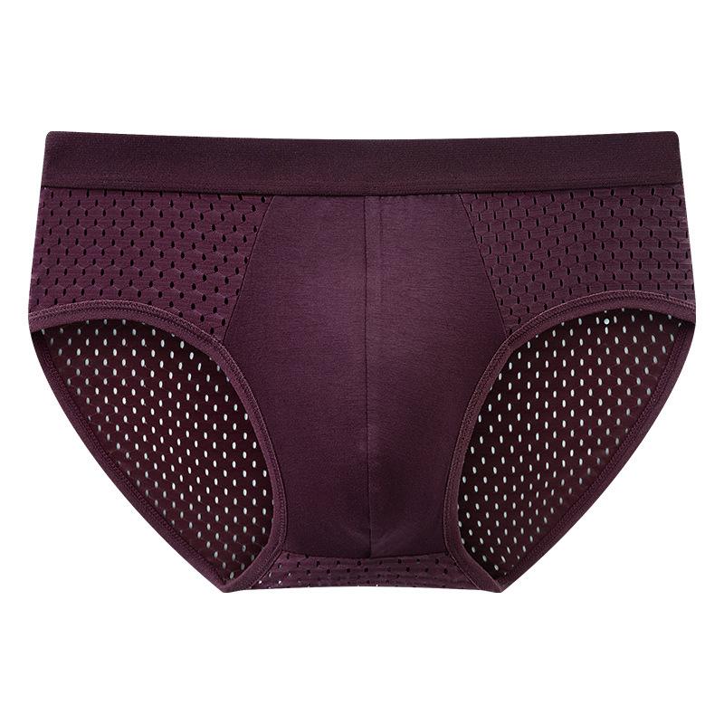 Быстросохнущие сетчатые мужские трусы Mesh Ice Silk, мужские модальные дышащие летние освежающие сетчатые брюки, ультратонкие