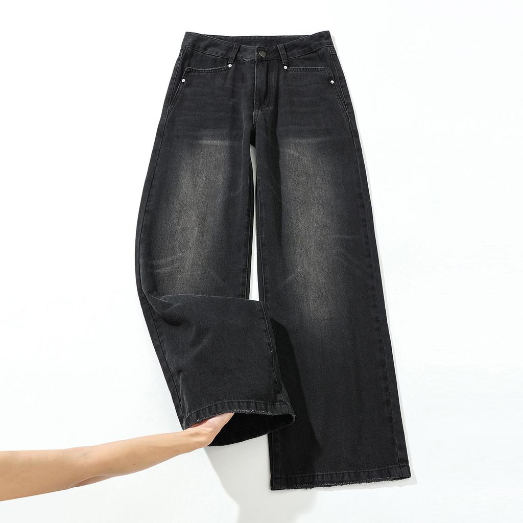 Autumn and winter new American retro low-rise hottie wide-leg straight jeans women