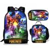 3 шт. Рюкзак для активного отдыха Fortnite Аниме Мультфильм Школьная сумка Большая вместимость Студенческие школьные сумки Пенал Милый и очаровательный Сумка для обеда Подарок на день рождения