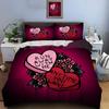 3PC Gothic Love Art Print Bedding Set Duvet Cover 1 Duvet Cover 2 Pillowcases Adult and Children Bedding Set Luxury Gifts