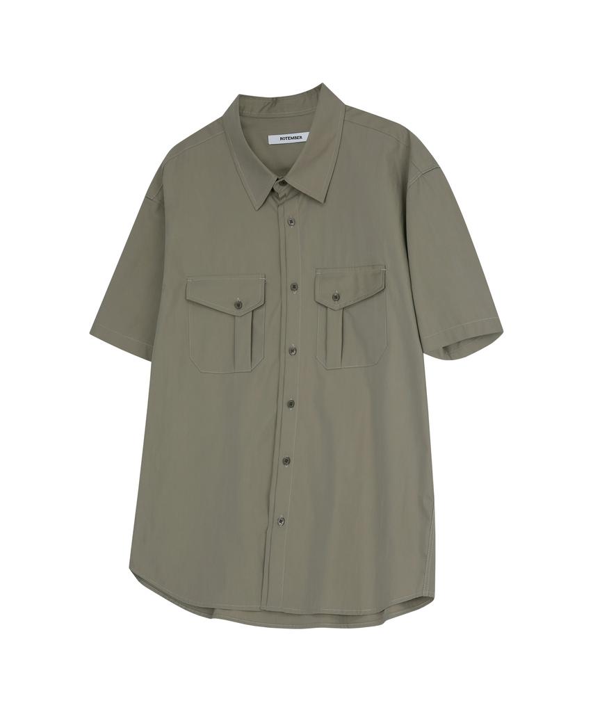 ROTEMBER Sierra Western Pocket Half Shirt [Khaki]