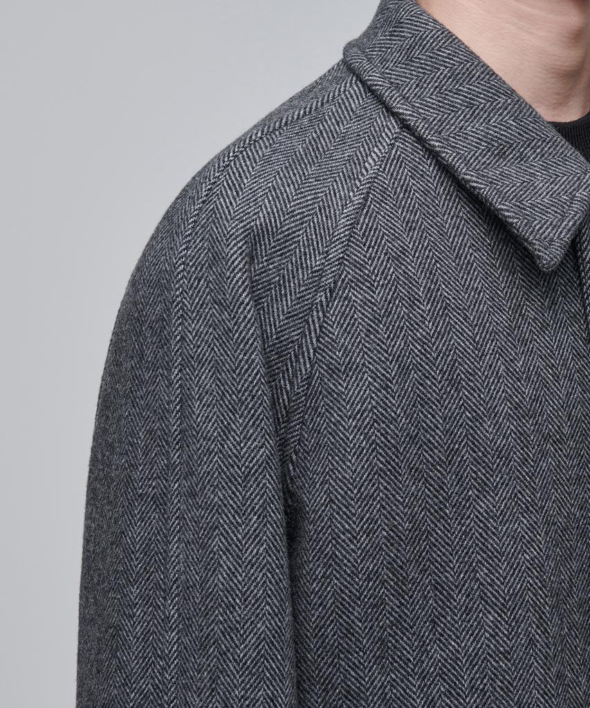Musinsa Standard Manteco Herringbone Oversized Balmacaan Coat [Dark Grey]