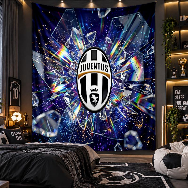 Wall Hanging Tapestry Juventus FC Print Cloth for Living Room Bedroom Home Decor