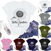 Women's Casual Fashion Street Slim Short Sleeve Sunflower Printed T-Shirt Top
