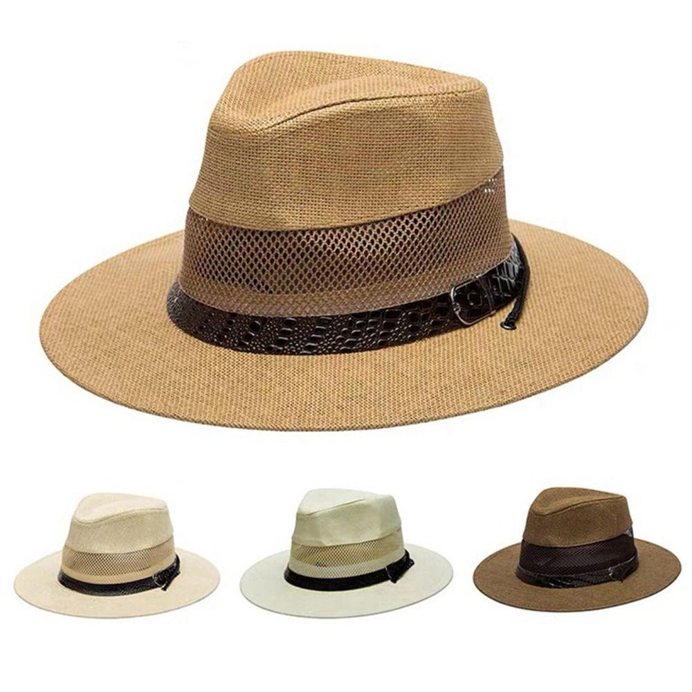 Mesh Sun Hat Breathable Straw Hat New Cowgirl Cap  Outdoor