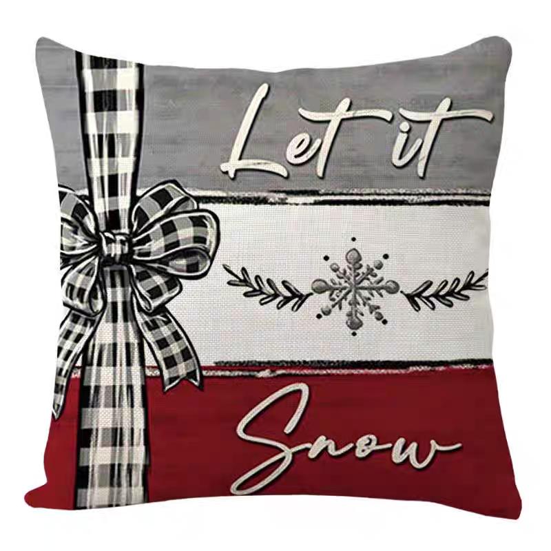 18x18 Inch Snowman Christmas Square Pillow Covers Set 4-Piece Washable Eco-friendly Polyester Zipper Closure Winter Cushion