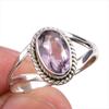 Natural Pink Amethyst Gemstone Handmade 925 Solid Silver Jewelry Ring S.9 T4n35