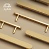 JOYLIFE Solid Brass Cabinet Pulls Modern Minimalist Handles French American Style Drawer Pulls for Wardrobe Kitchen