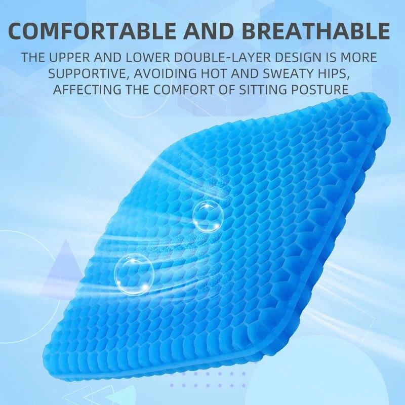 3D Honeycomb Cool And Breathable Cool Ice SilkCar Home Office Chair Cushion Car Accessories Car Gel Cooling Seat Cushion