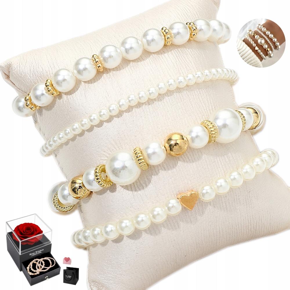 PEARLS Women' Pearl Bracelet Gift Set SEVERAL PIECES Gold Plated