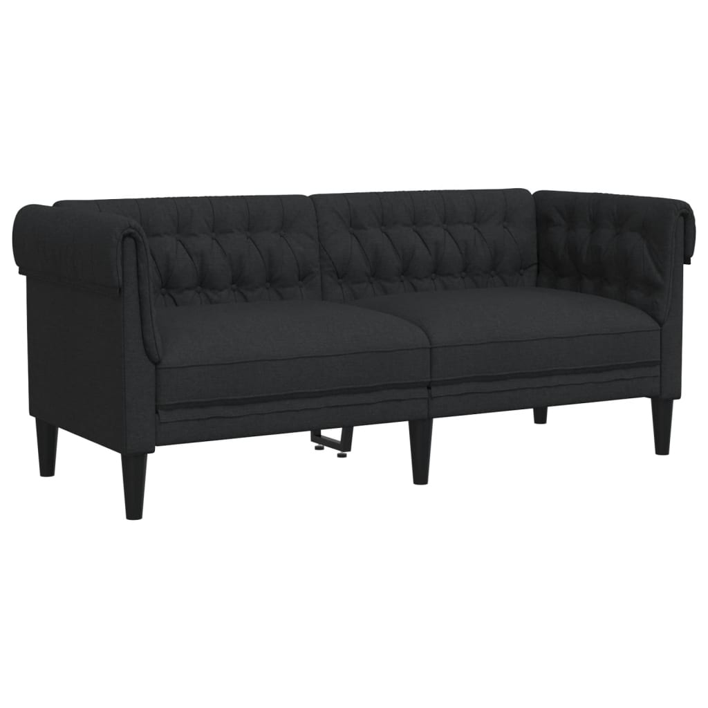 2 Piece Sofa Set Black Fabric