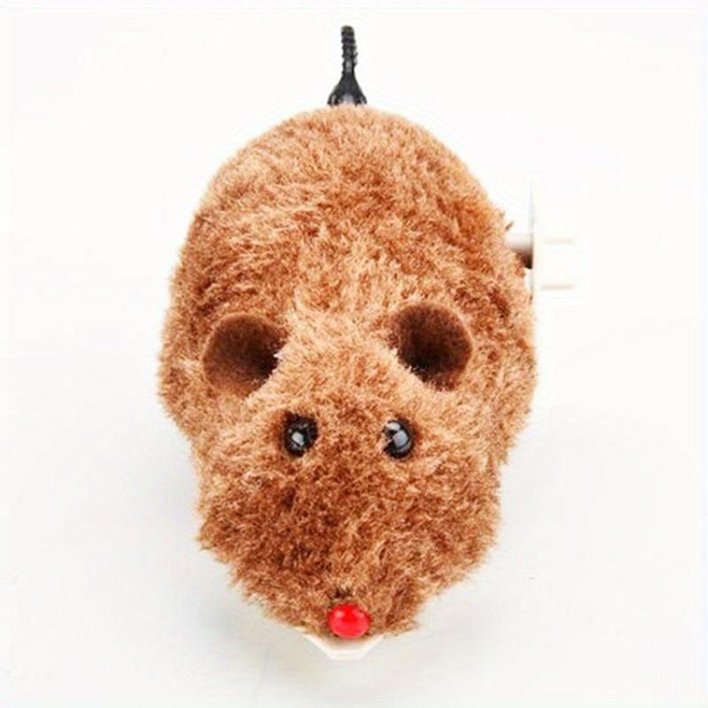 1Pcs Funny Lifelike Plush Mouse Running Rat Toy for Cats Dogs Pets Kids Random Color