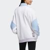 Adidas Neo Colorblock Ветрозащитный свитшот с воротником-стойкой и полумолнией Женские топы Синий Белый Фиолетовый GU0845
