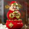 Auto Shaking Solar Caishen Sculpture Solar Powered Nodding Lucky Wealth Statue  Store Display