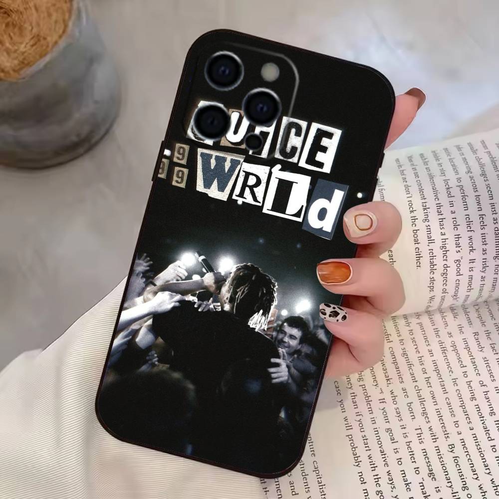 Чехол для телефона 999 Juice W-WRLD для iPhone 17,16,15,14,13,12,11 Plus,Pro Max,XS, Мягкий силиконовый черный чехол