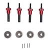 4pcs RC Portal Stub Axle Professional Reinforced Steel RC Car Drive Shaft with Combiner for 110 RC