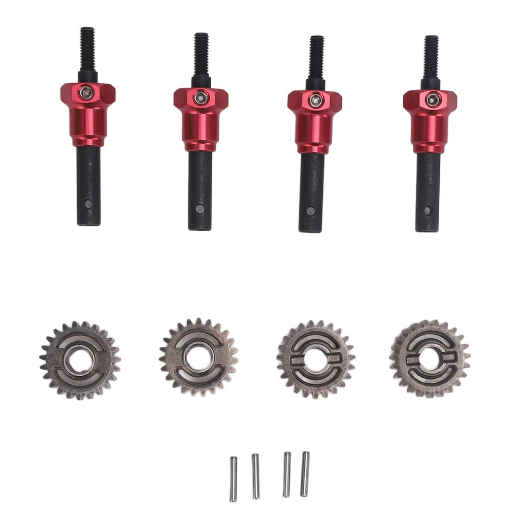4pcs RC Portal Stub Axle Professional Reinforced Steel RC Car Drive Shaft with Combiner for 110 RC