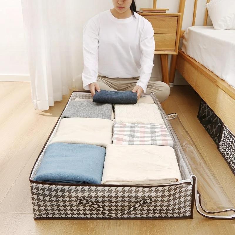 Large Bed Bottom Storage Bag Foldable Clothing Quilt Storage Bag Household Dust and Moisture Bedroom Toy Sundries Organizing Bag