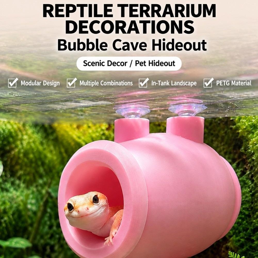 Wall Mounted Lizard Cave Shelter Suction Cup Reptile Cave Decoration Pet Rest Nest