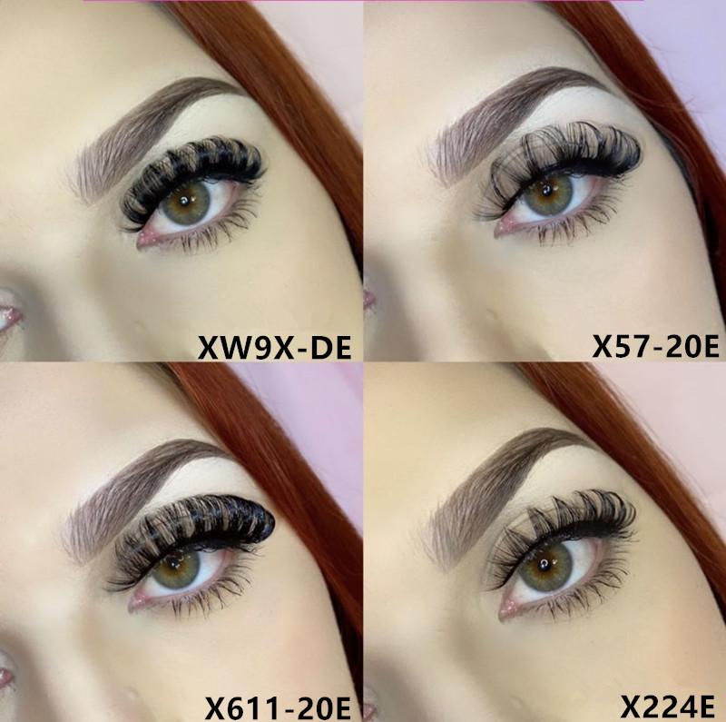 Qingdao Natural Long 3d D Curl Wink Winged Eyelash Extensions Faux Mink 14mm C D Curl Strip Eyelashes Russian Strip